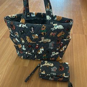 Vera Bradley Christmas Dog Handbag and Wallet